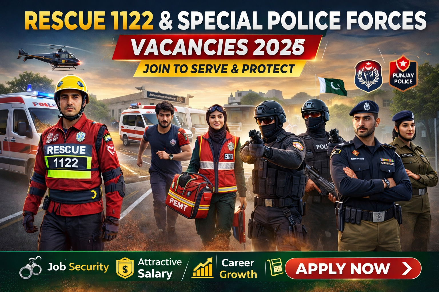 Rescue 1122 and special Police Forces Recruitments 2026 | Online Apply Guide