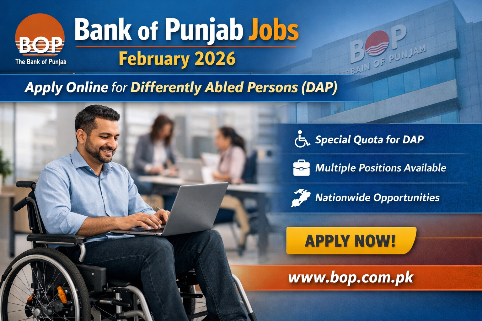 Bank of Punjab Jobs 2026 - BOP Latest Careers | Apply Online