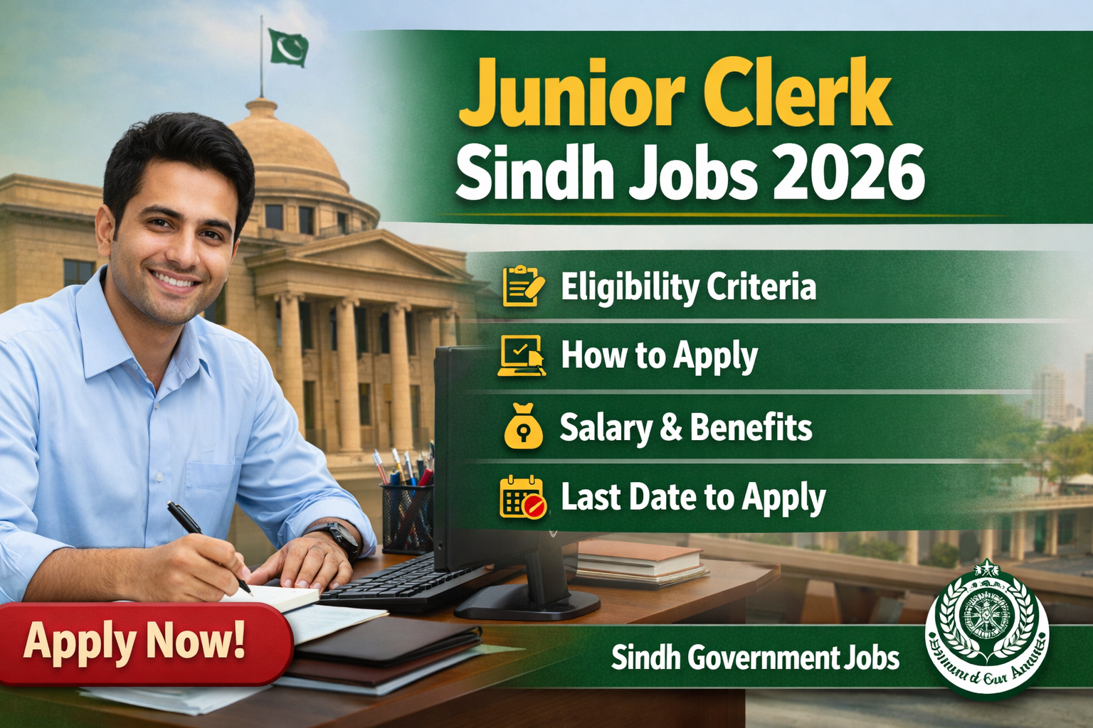 Junior Clerk Sindh Jobs 2026 – Last Date and Full Details | Apply Now