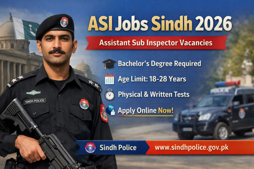 ASI Jobs Sindh 2026 – Latest Assistant Sub Inspector Recruitments Karachi | Apply Guide