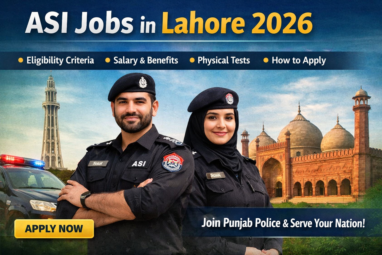 ASI Jobs in Lahore 2026 – Latest Assistant Sub Inspector Vacancies | Apply Now